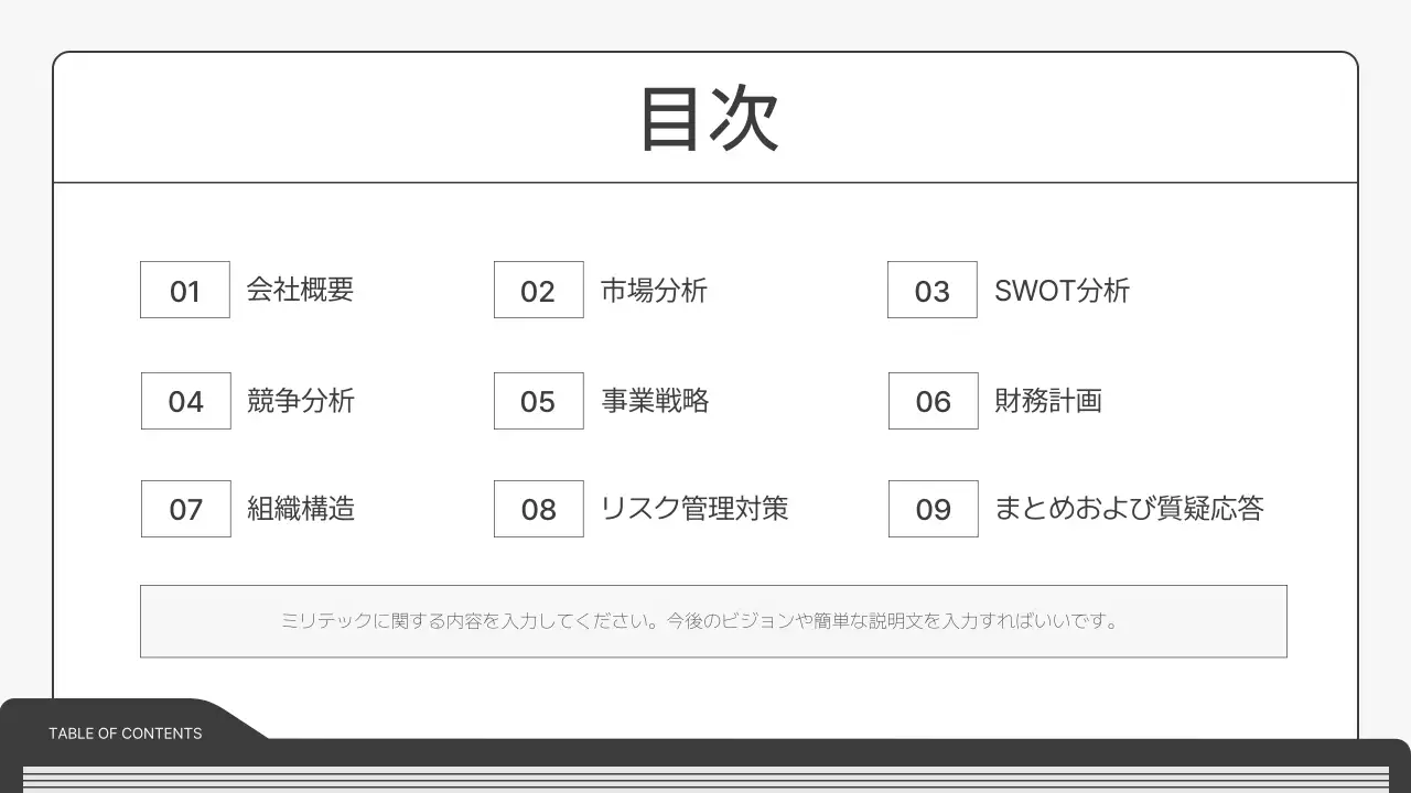 白 シンプル ビジネス 計画書 プレゼンテーション