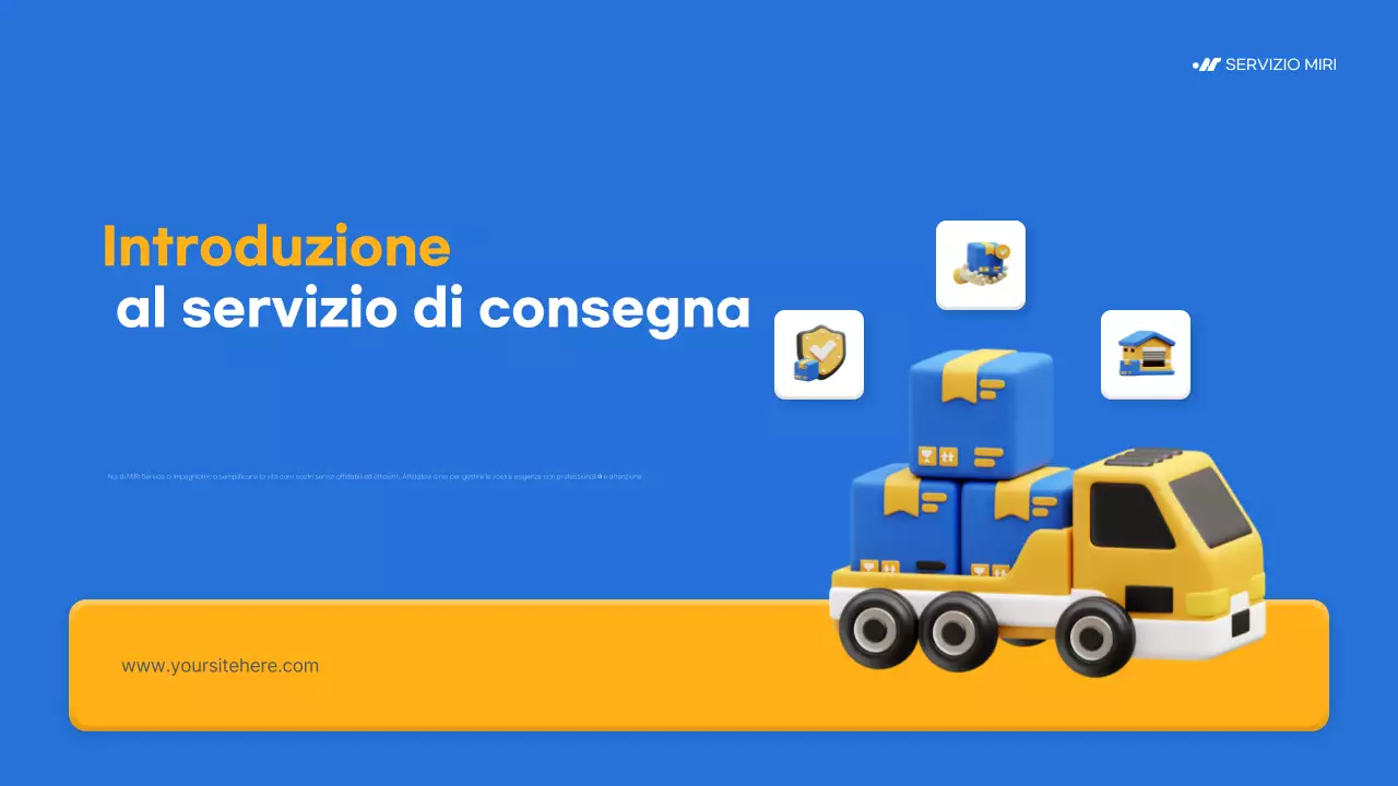 annuncio di consegna blu moderno