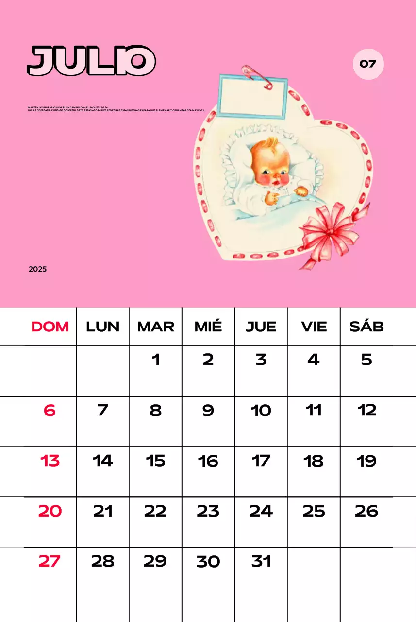 Coloridos calendarios con diversas ilustraciones retro