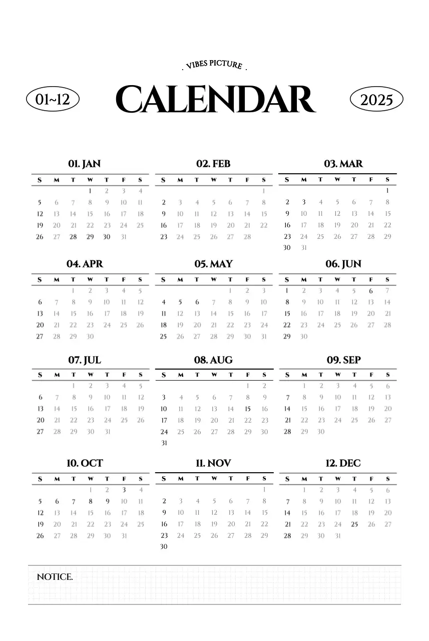 Kalender dinding bergaya sederhana dengan konsep fotografi perjalanan emosional hitam putih