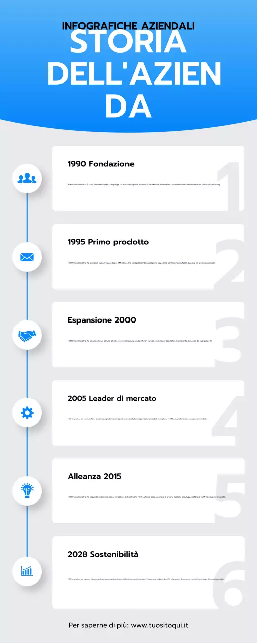 rapporto storico aziendale blu moderno