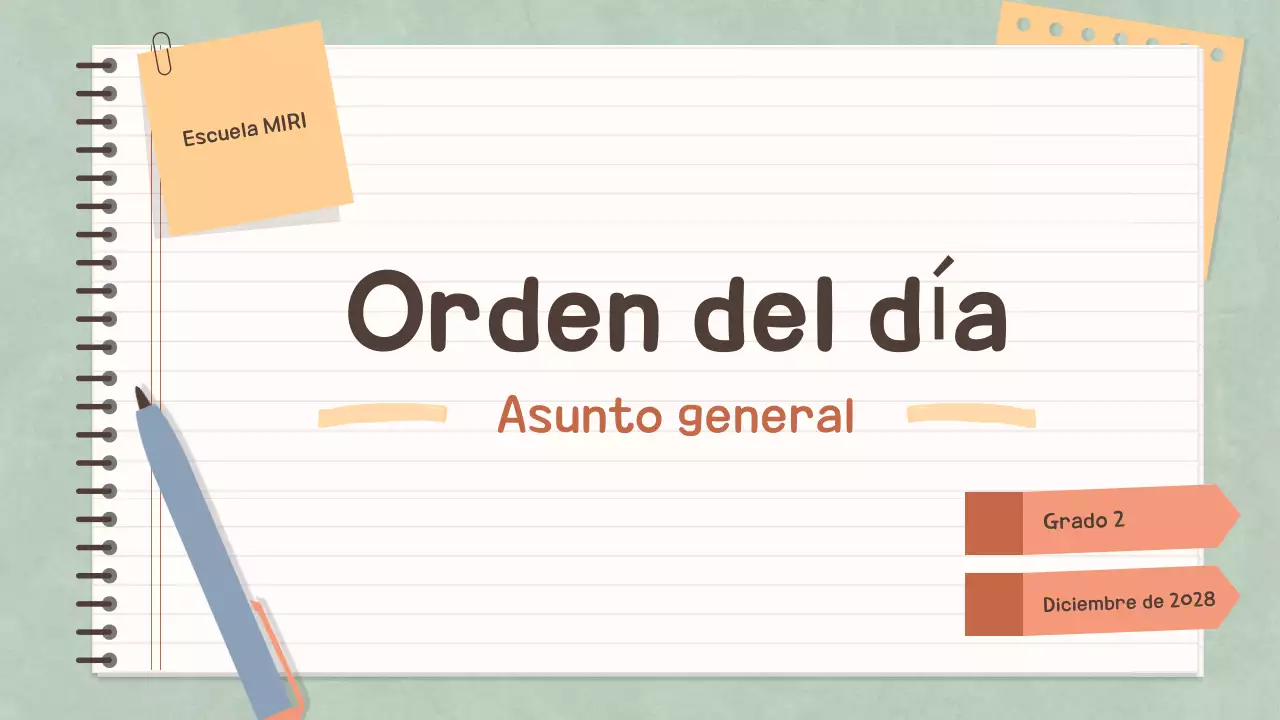 Cuaderno Pastel Sencillo Agenda de clase para el colegio