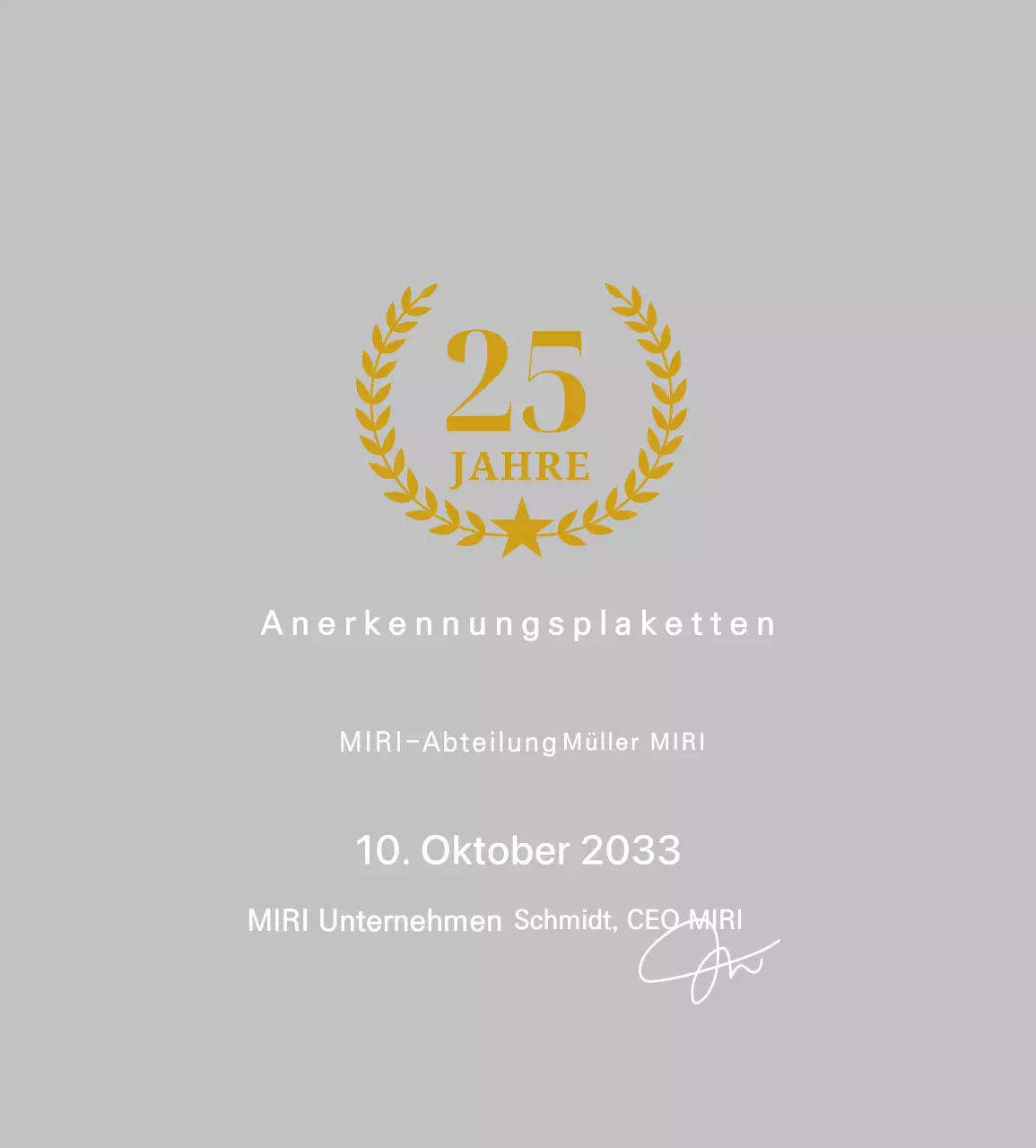 Einfache Gedenktafel