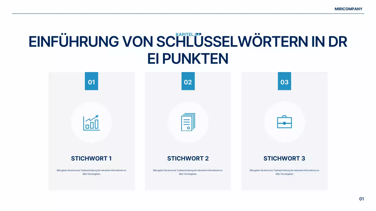 Ein einfacher globaler Geschäftsplan in Weiß und Blau