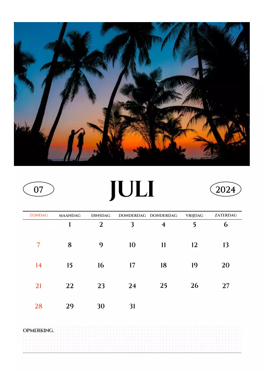 Eenvoudige stijl muurkalender met zwart-wit emotionele reisfotografie concept