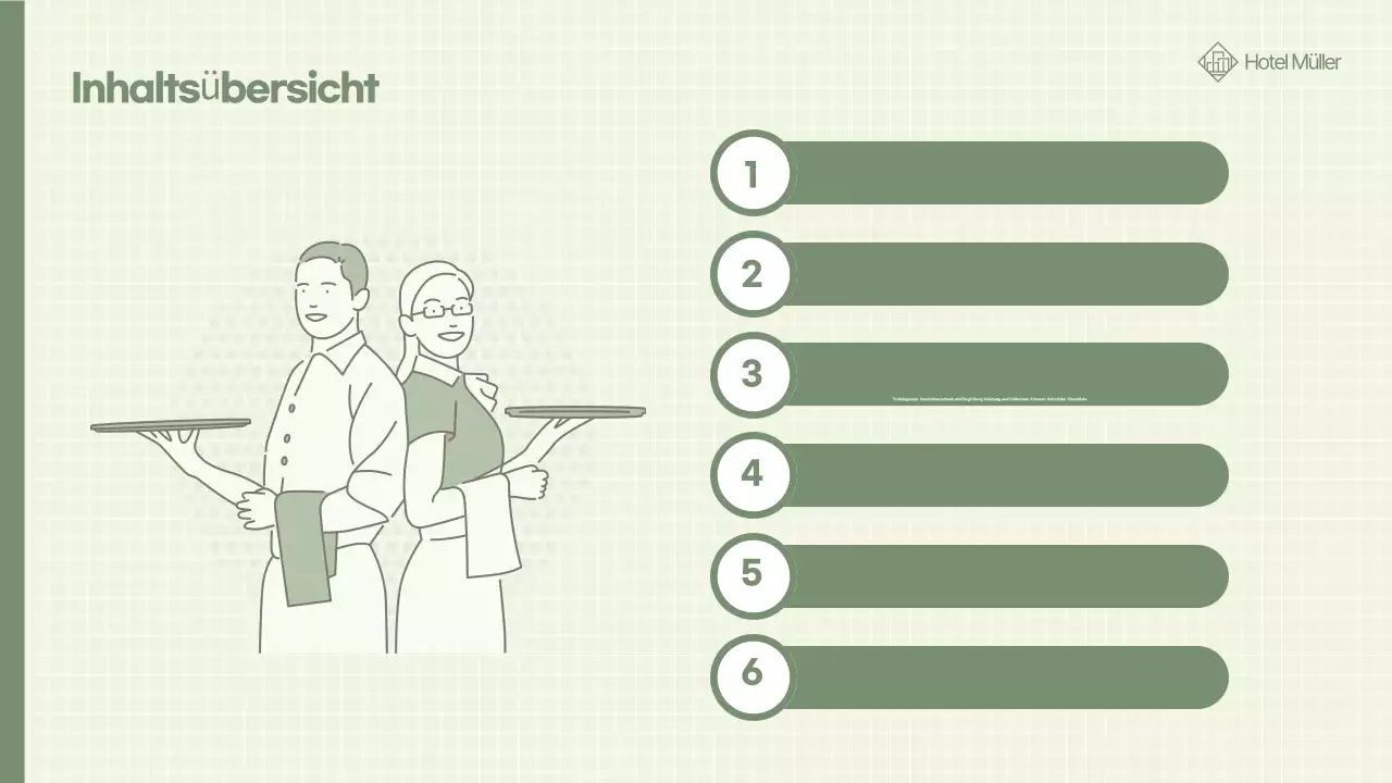 Schulung des Personals in khakifarbener, sauberer und gepflegter Kleidung