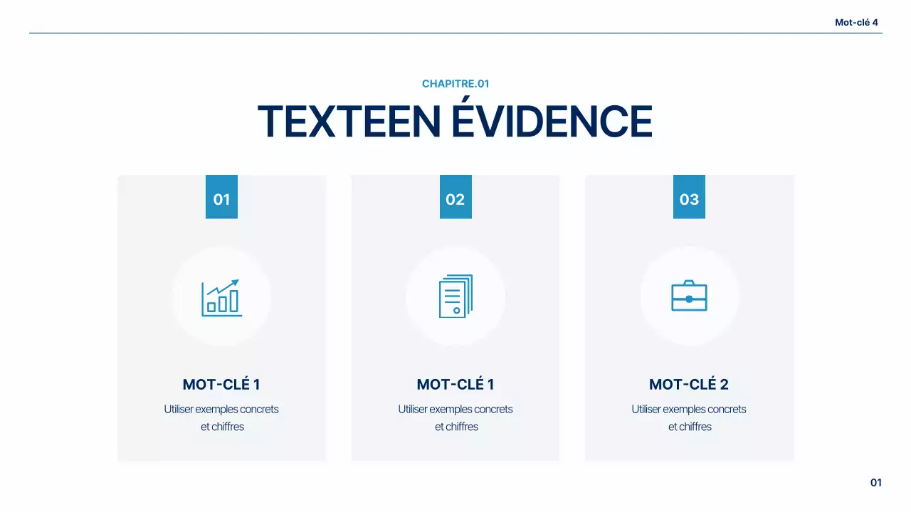 Un plan d'affaires global simple en blanc et bleu