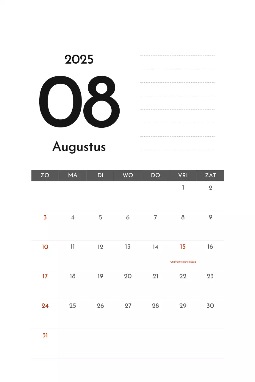 Grijze eenvoudige bedrijfskalender