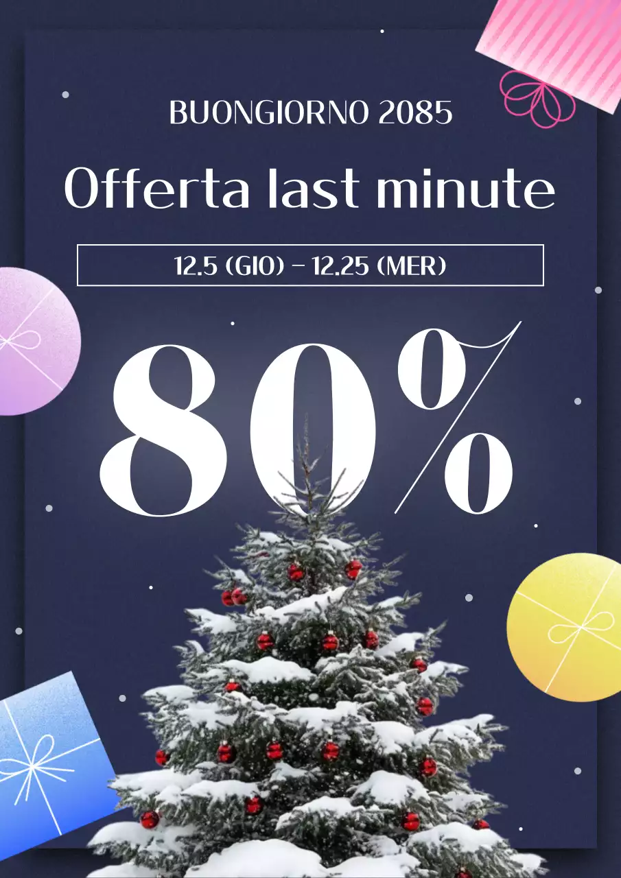 Promuovete un evento di vendita natalizia vintage, navy e bianco