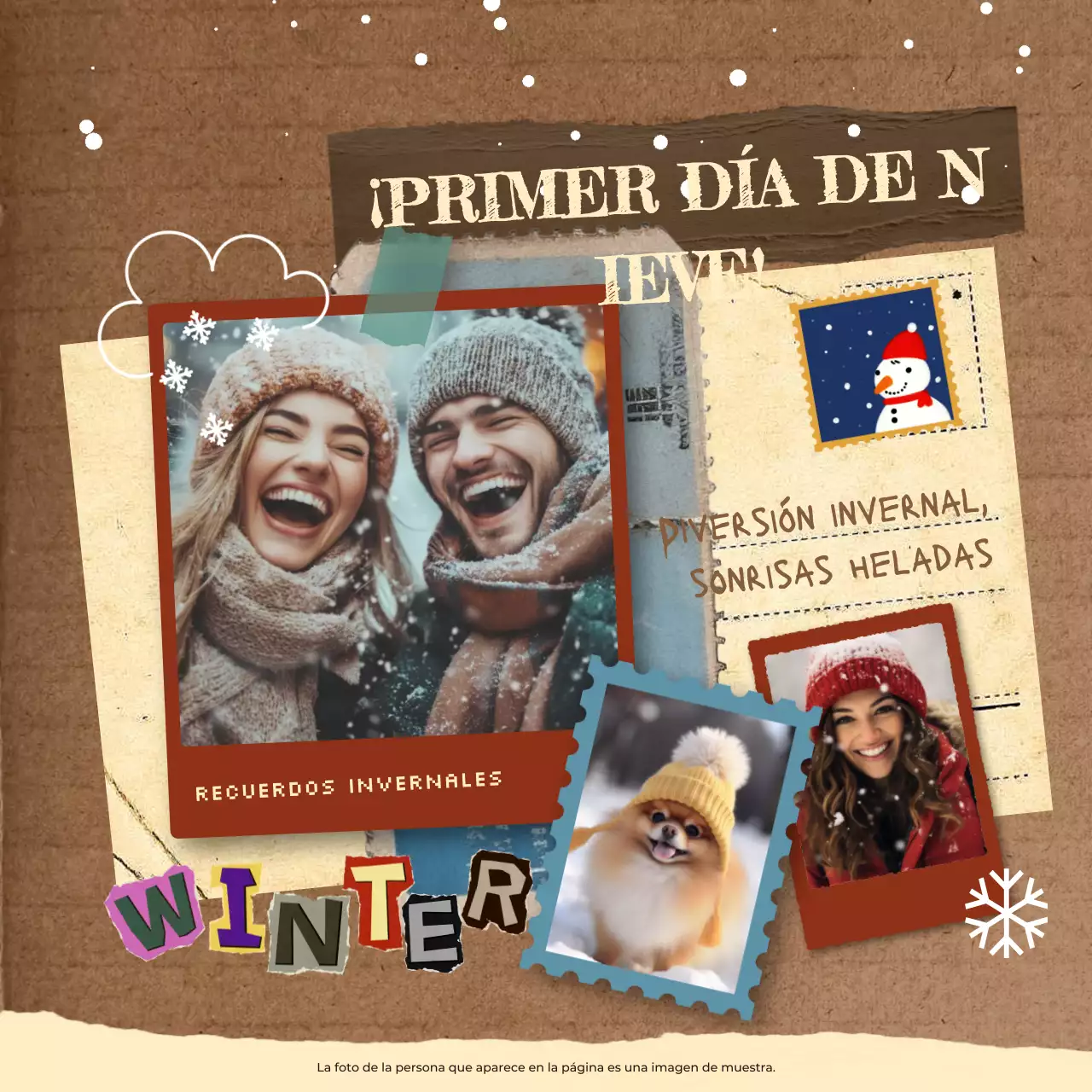 libro de cuentos de invierno vintage marrón