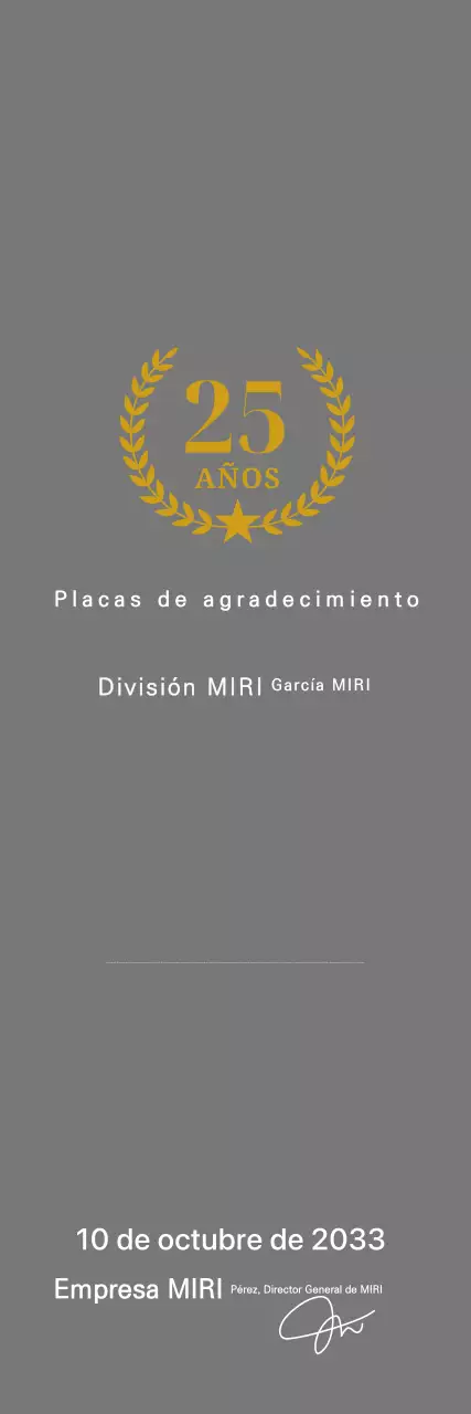 Placa de agradecimiento sencilla