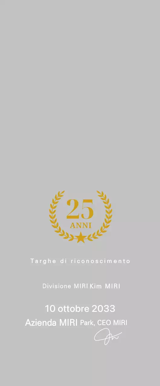 Placca di ringraziamento ordinata