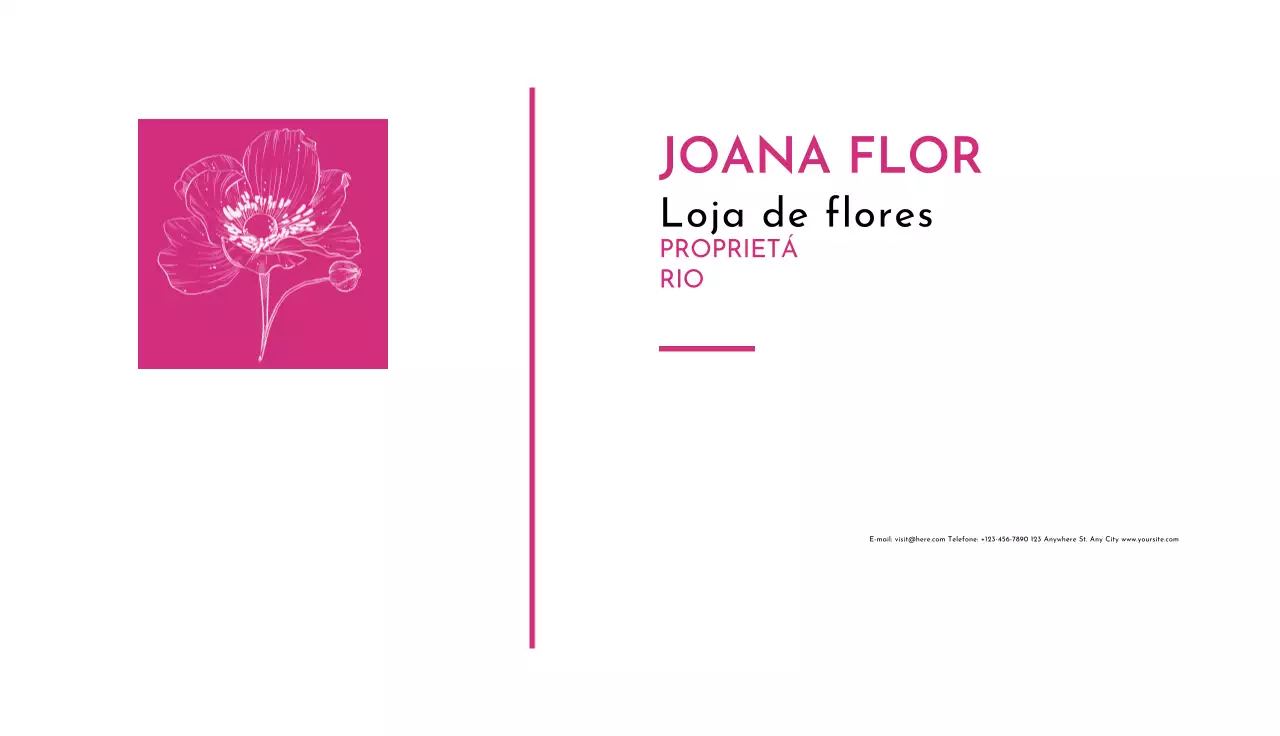 cartão de visita elegante cor-de-rosa