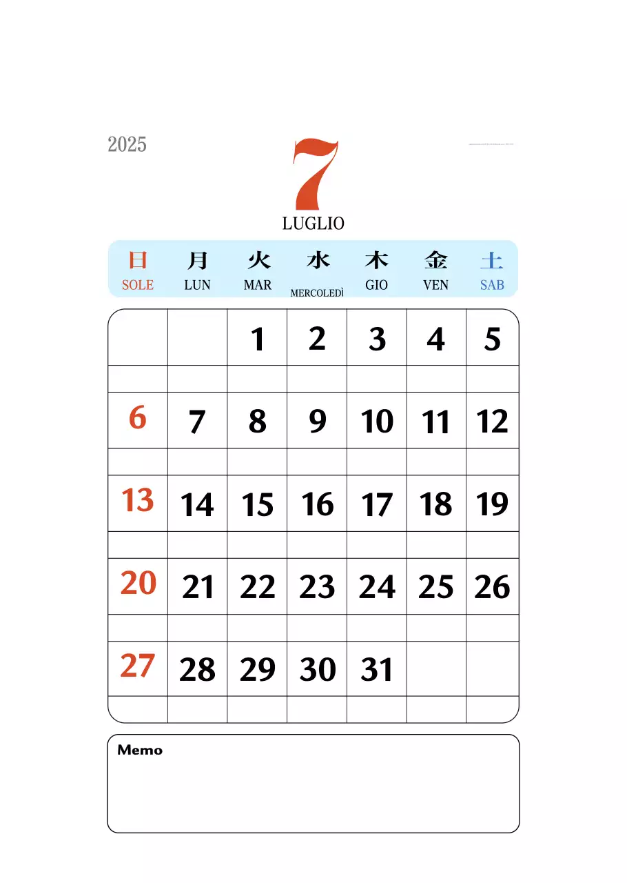 Calendario della memoria di concezione retrò in rosso