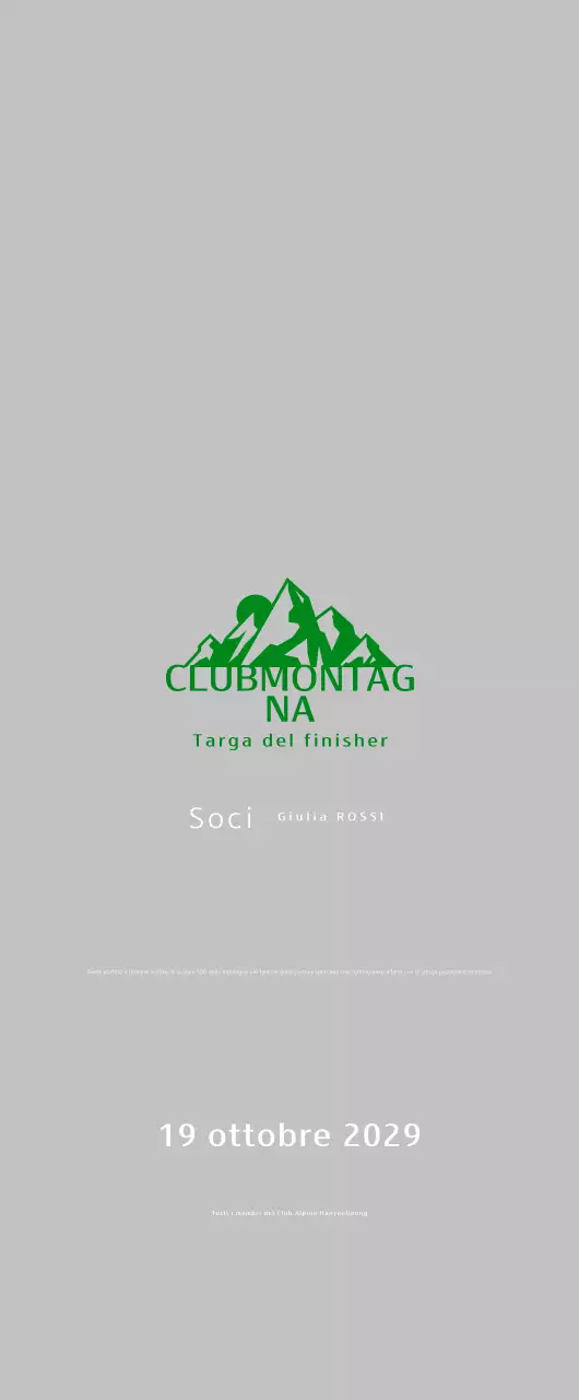 Targa verde di alpinismo semplice