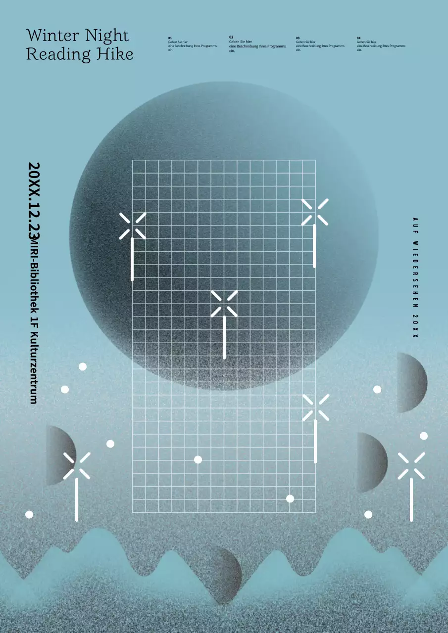 Hellblaues minimalistisches Leseevent