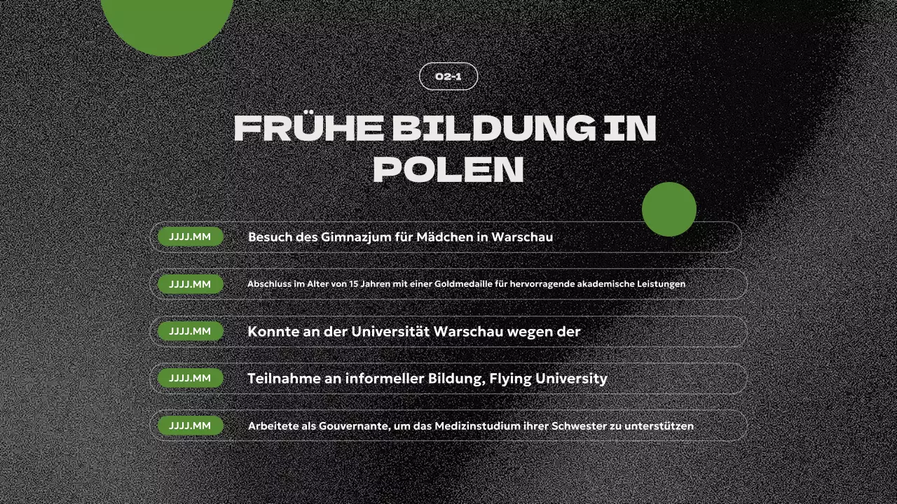 grüne moderne biographie präsentation