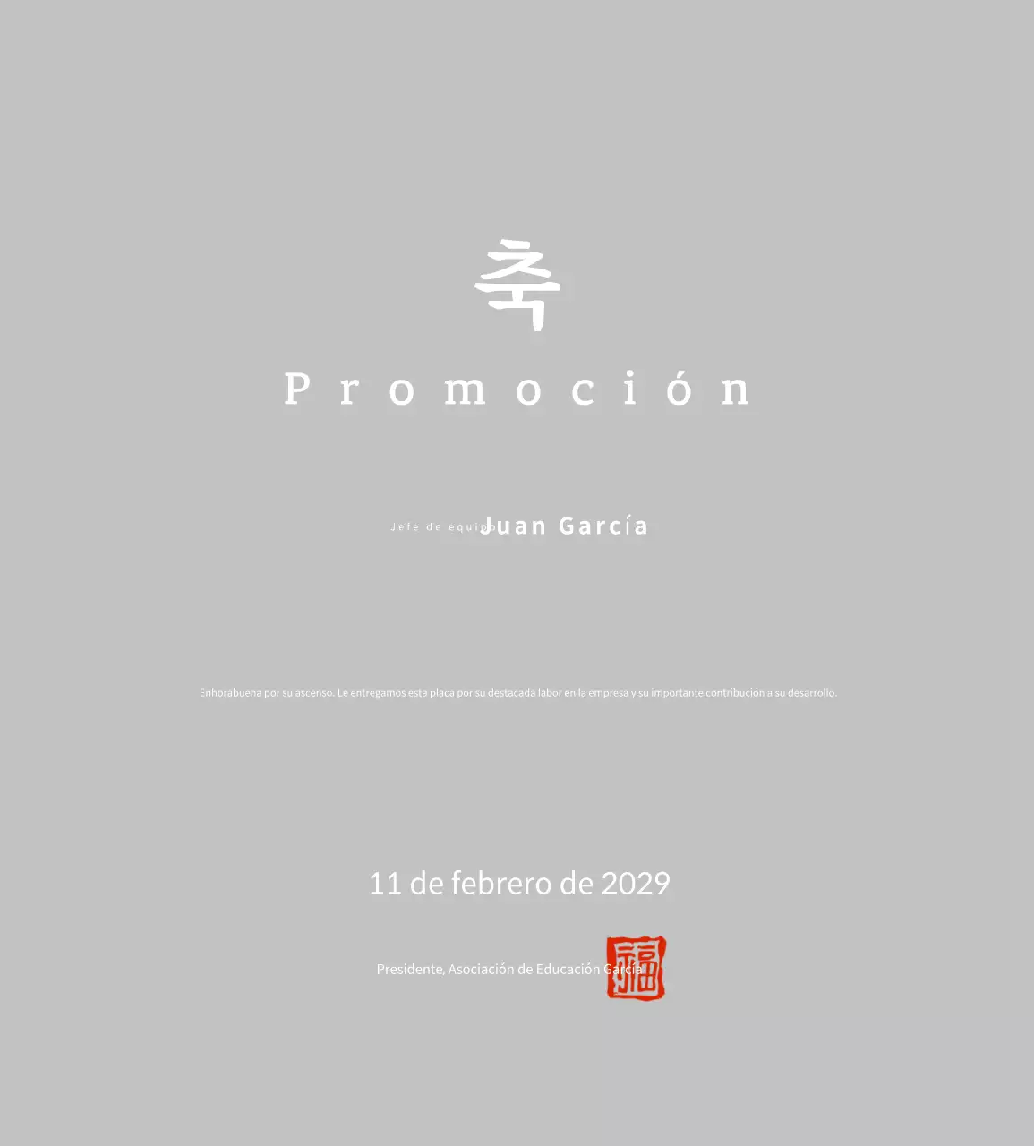 Celebración de la promoción de White Simple