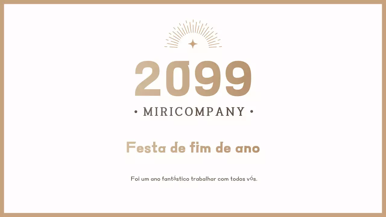 Convite de festa de fim de ano bege e simples