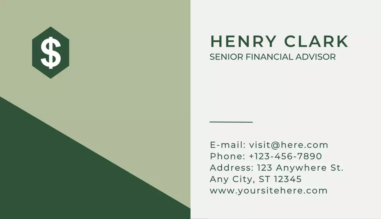 Green Minimal Finance Business Card