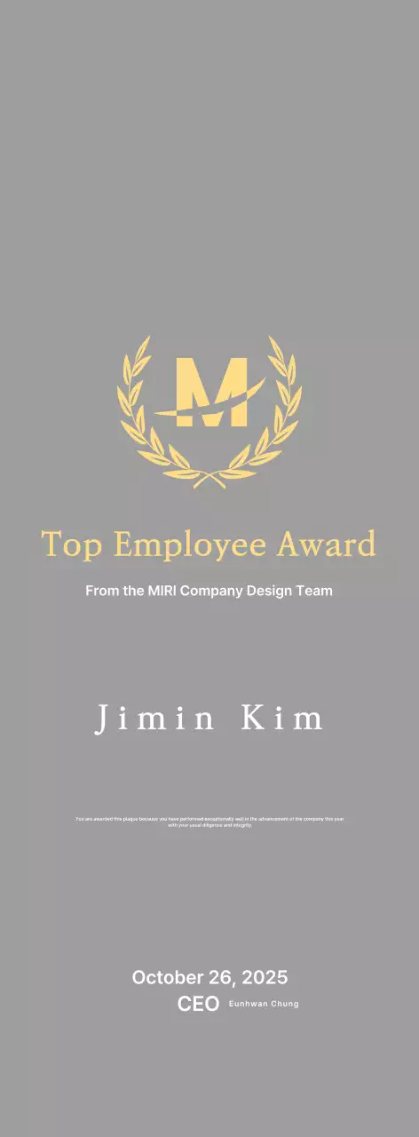 Placa de inscrição com louros