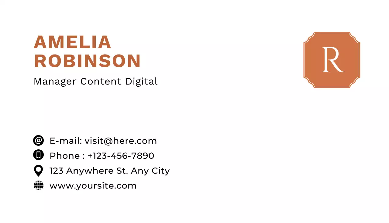 Orange Minimal Business Card