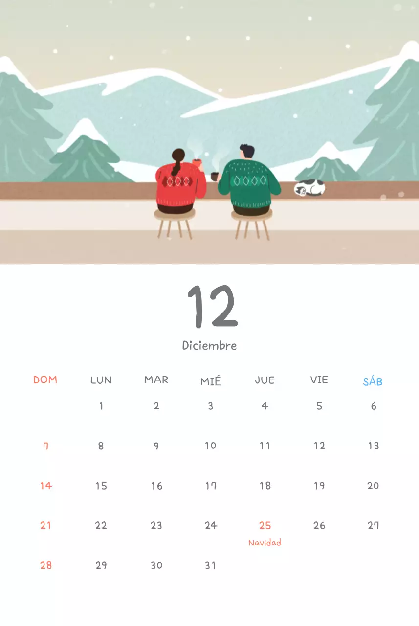 Simpáticos calendarios con adorables ilustraciones