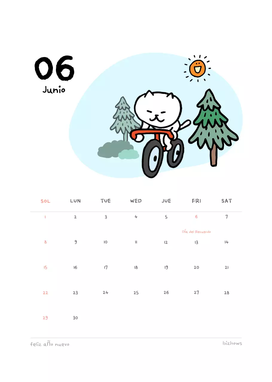 Calendario diario en marfil