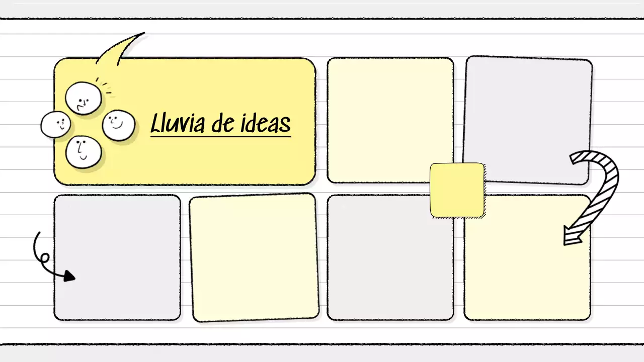 guía amarilla moderna de brainstorming