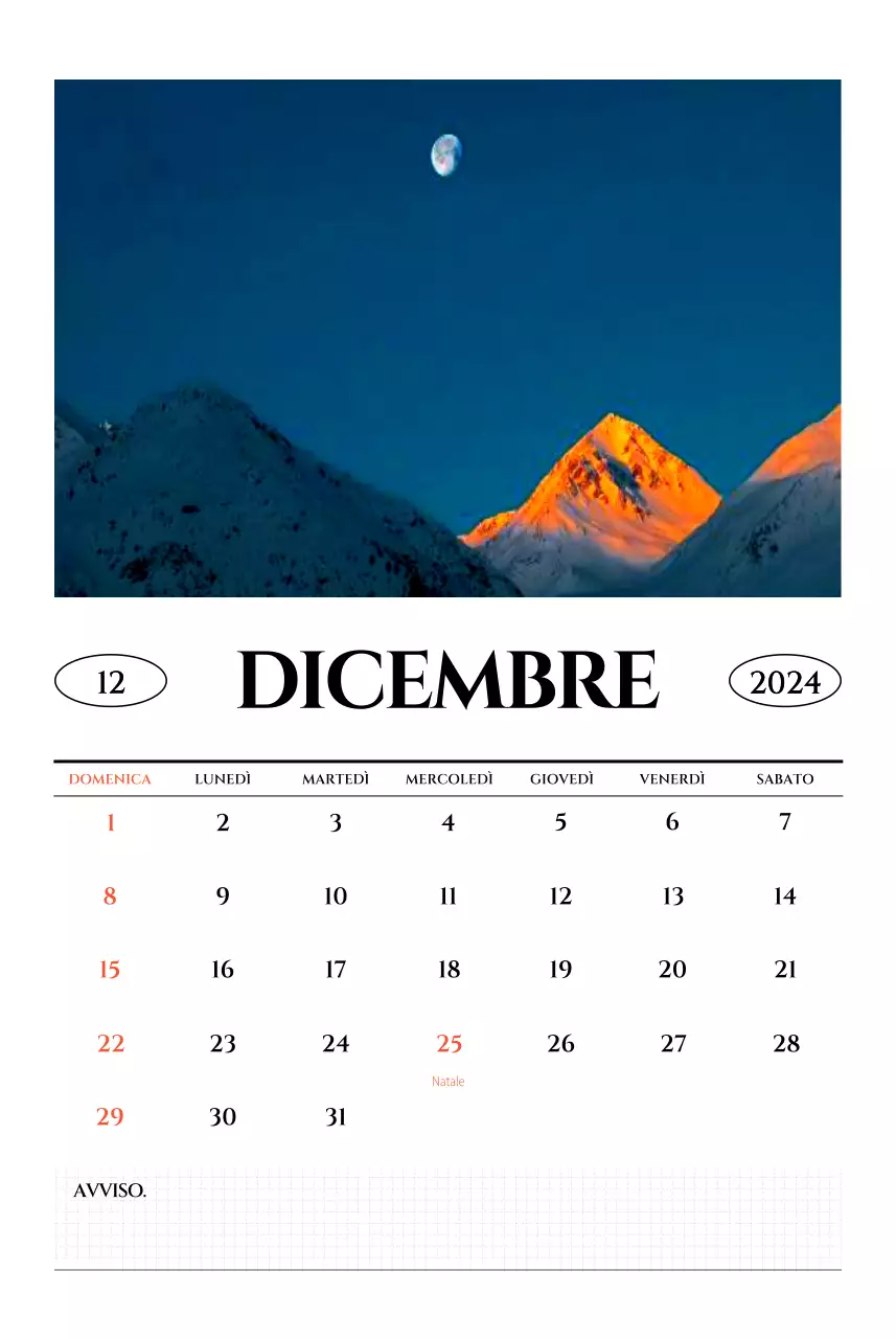 Calendario da parete in stile semplice con concetto di fotografia di viaggio emozionale in bianco e nero