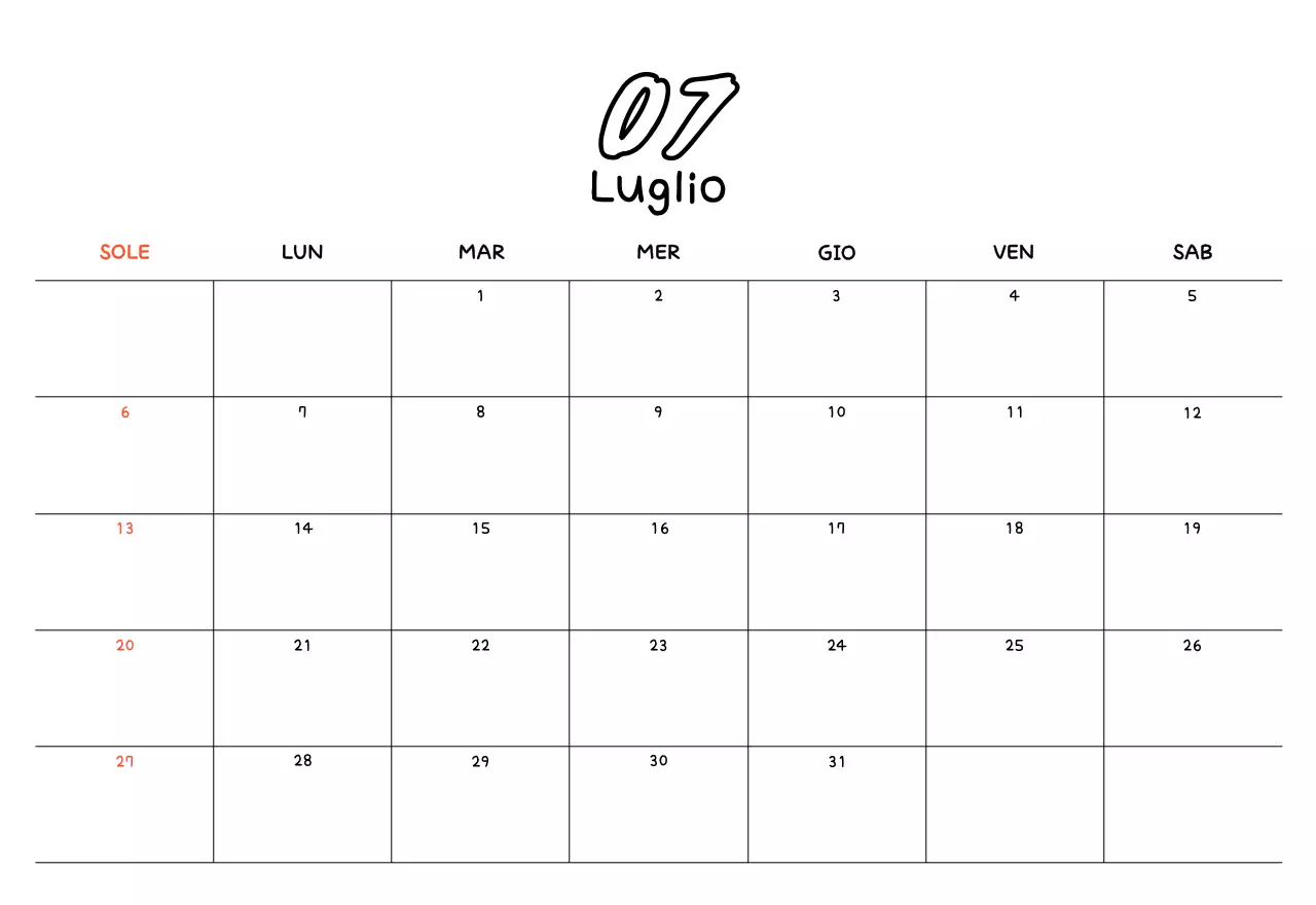 Calendario giallo di Capodanno