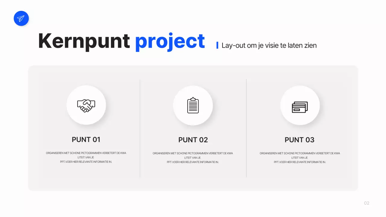 Een eenvoudig bedrijfsplan in wit en blauw