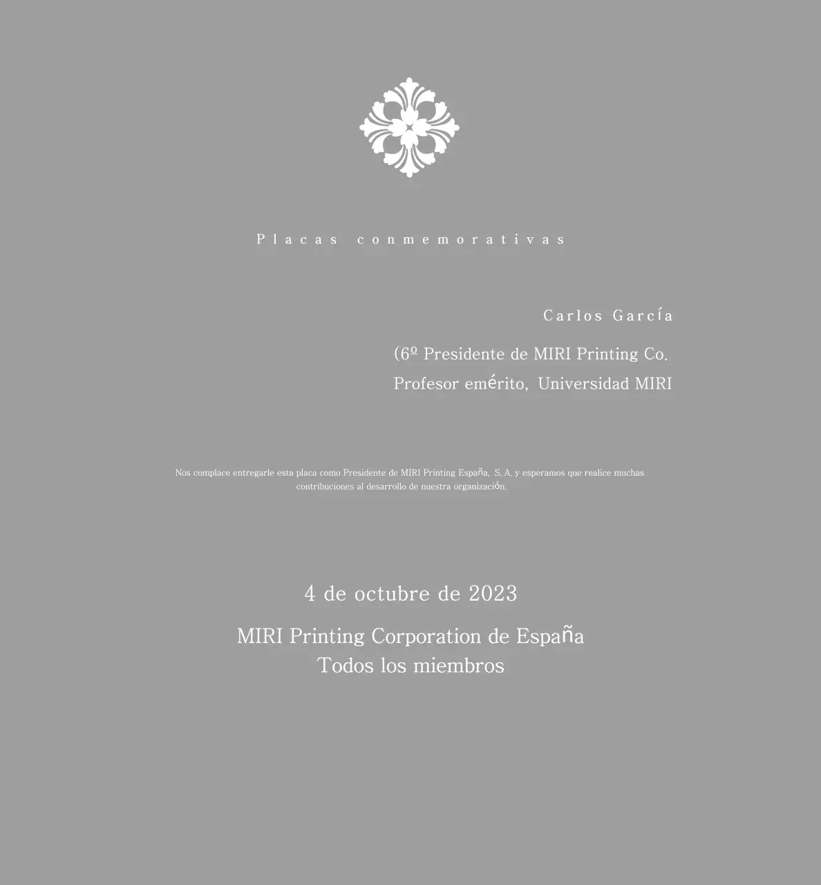 Placa clásica por encargo con motivo