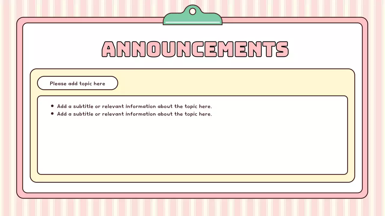 Pink Minimal Class Agenda Presentation