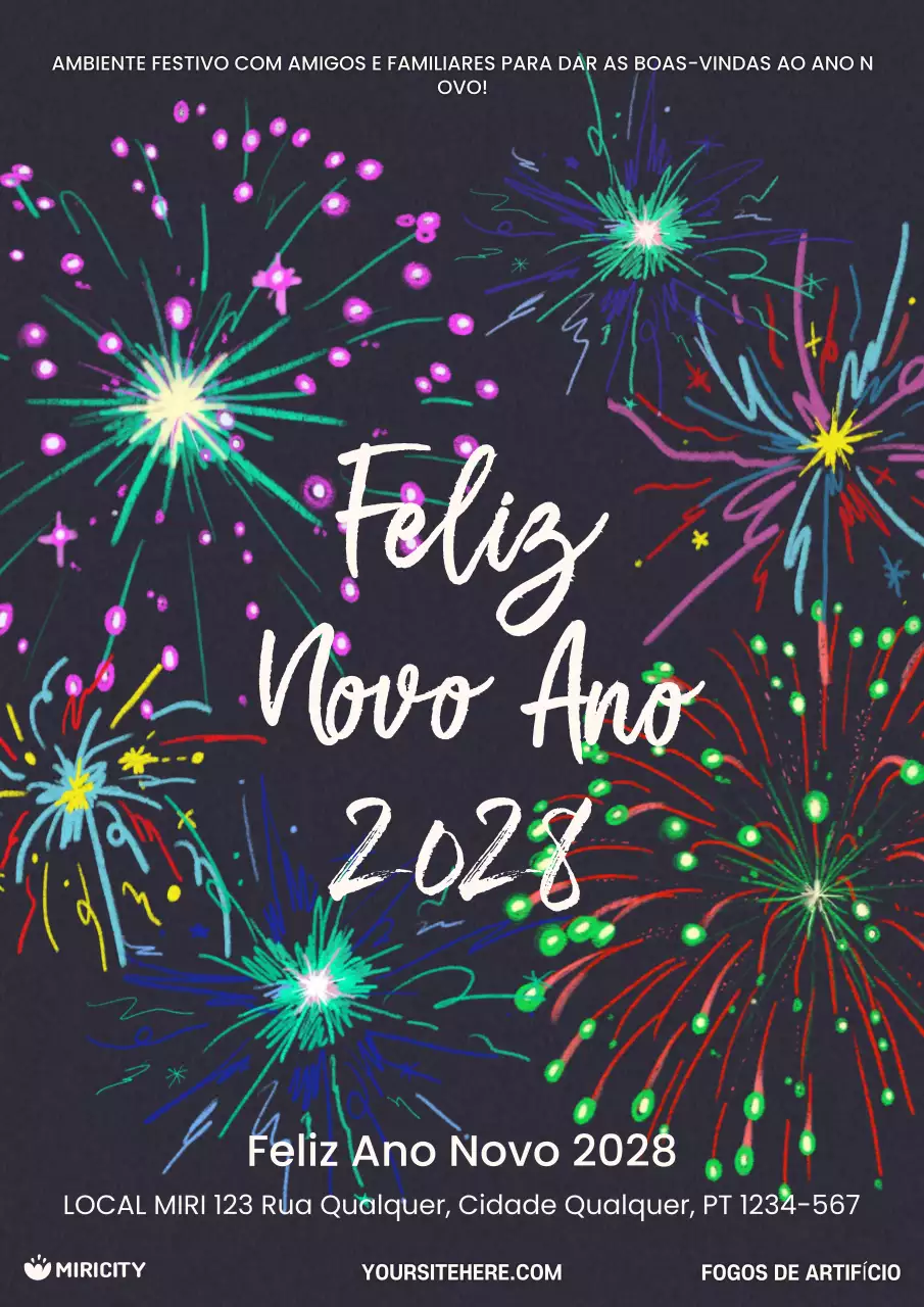 convite de celebração festiva colorida