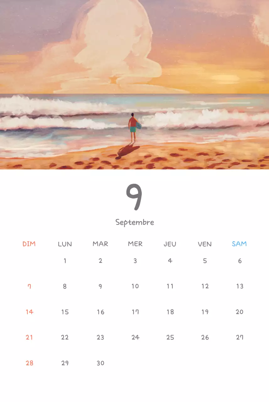 Calendriers mignons avec des illustrations câlines