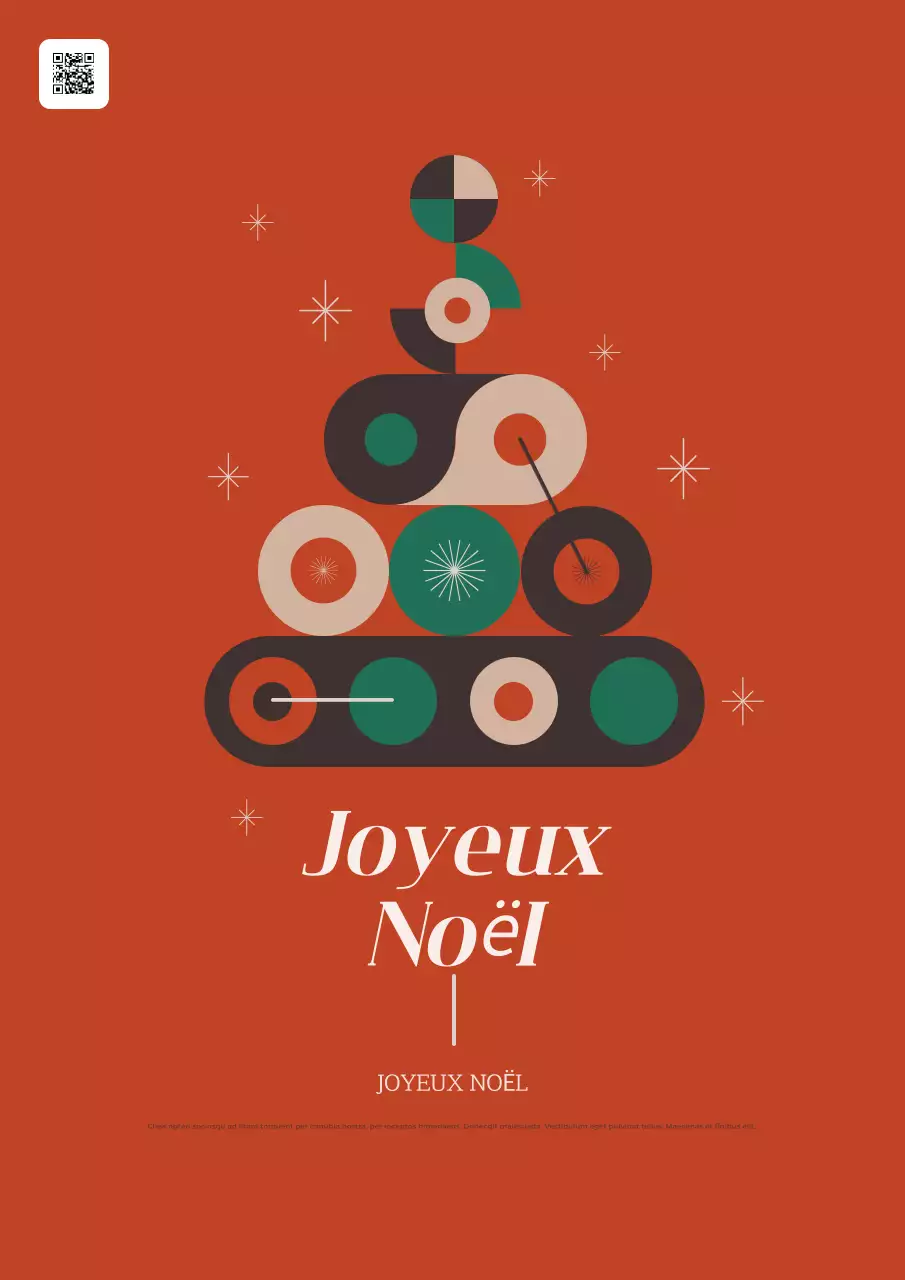 Carte de Noël rétro orange