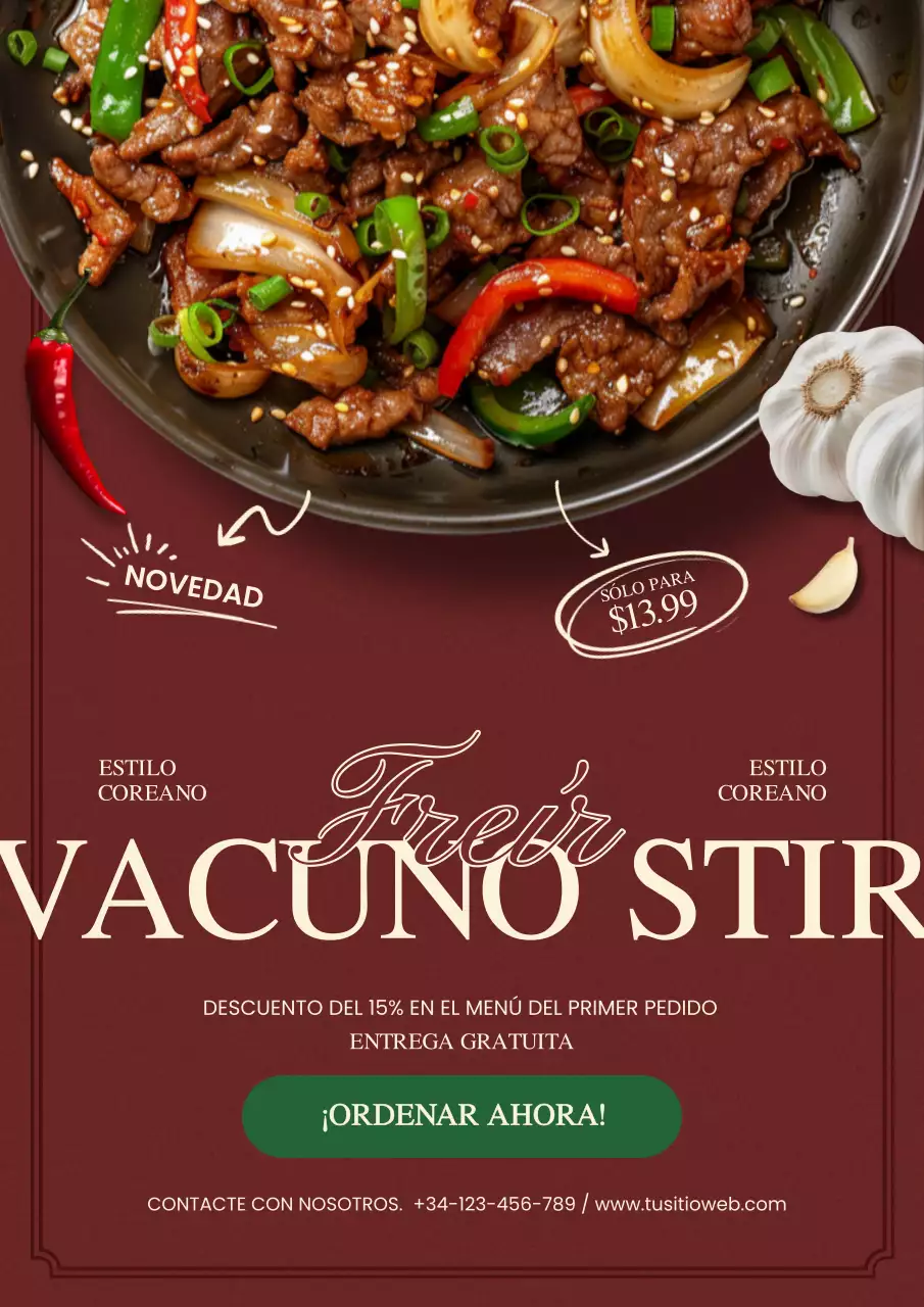 promoción de la comida tradicional marrón