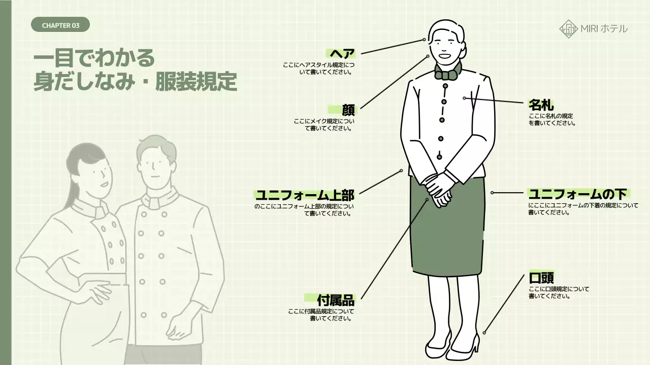 緑 シンプル ガイドライン マニュアル プレゼンテーション