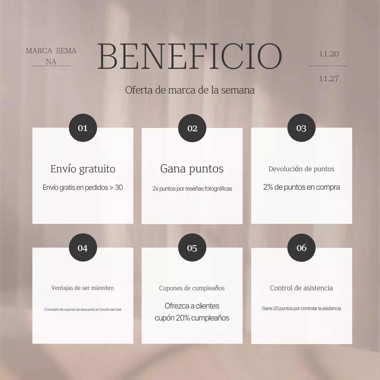 Anuncio sencillo de marketing de marca en beige