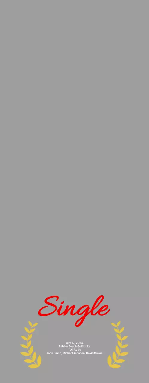 Minimalist Golf Sport Single