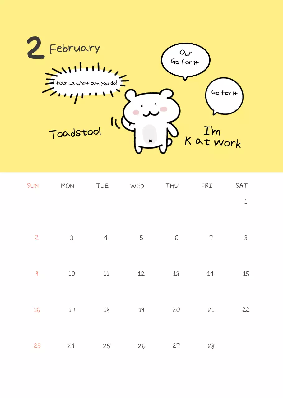 Kalender Peras Pekerja Kantor Sederhana Warna Kuning