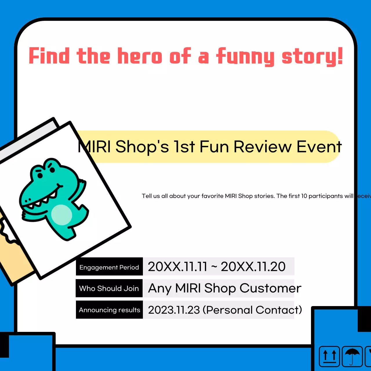 Ulasan Komik Biru Promosi Instagram Carousel