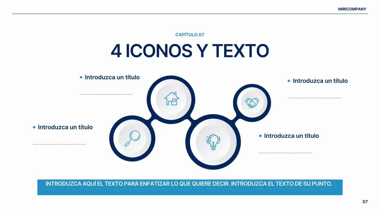 Un sencillo plan de negocio global en blanco y azul