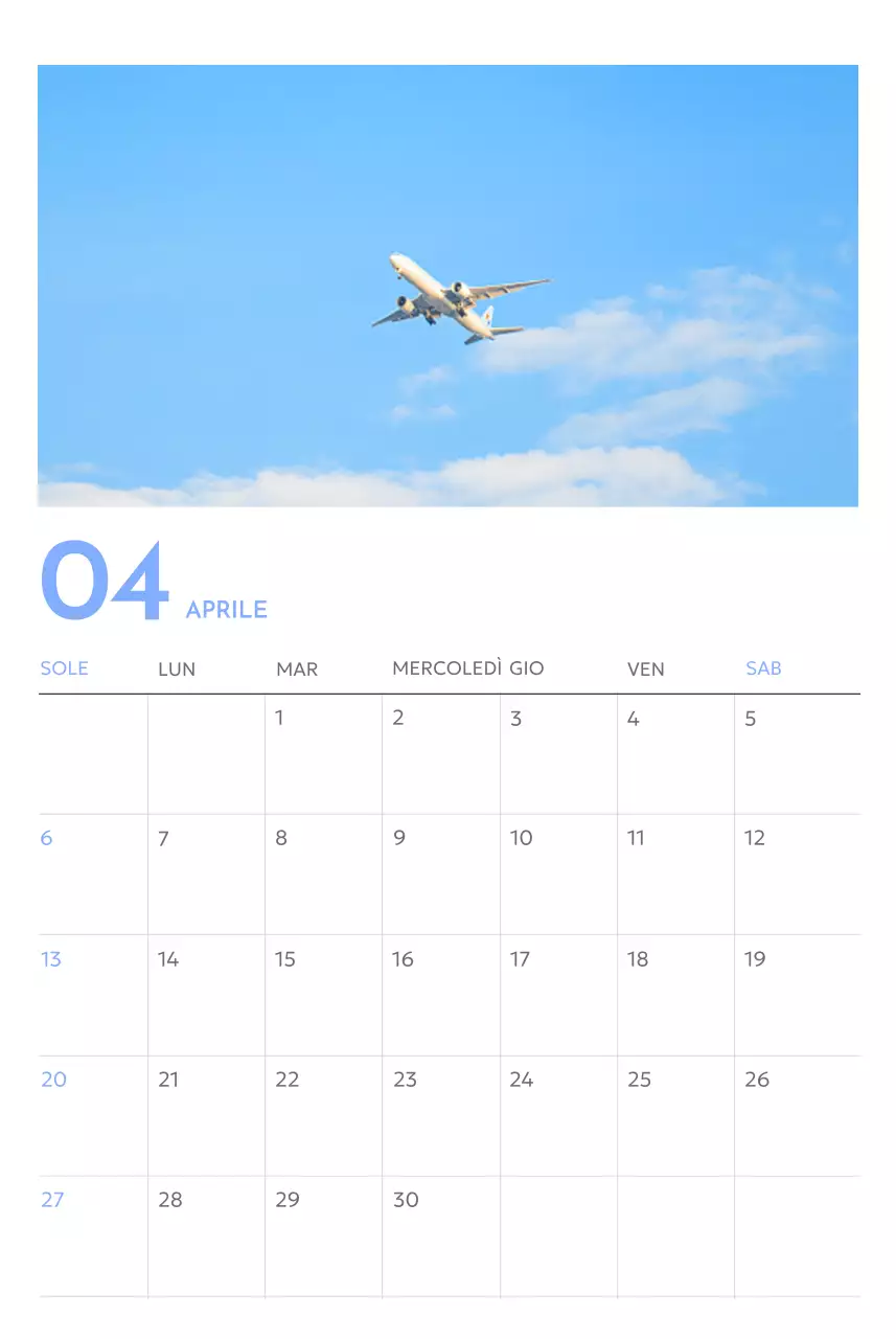 Calendario con foto tracciatore di obiettivi con un tocco di blu