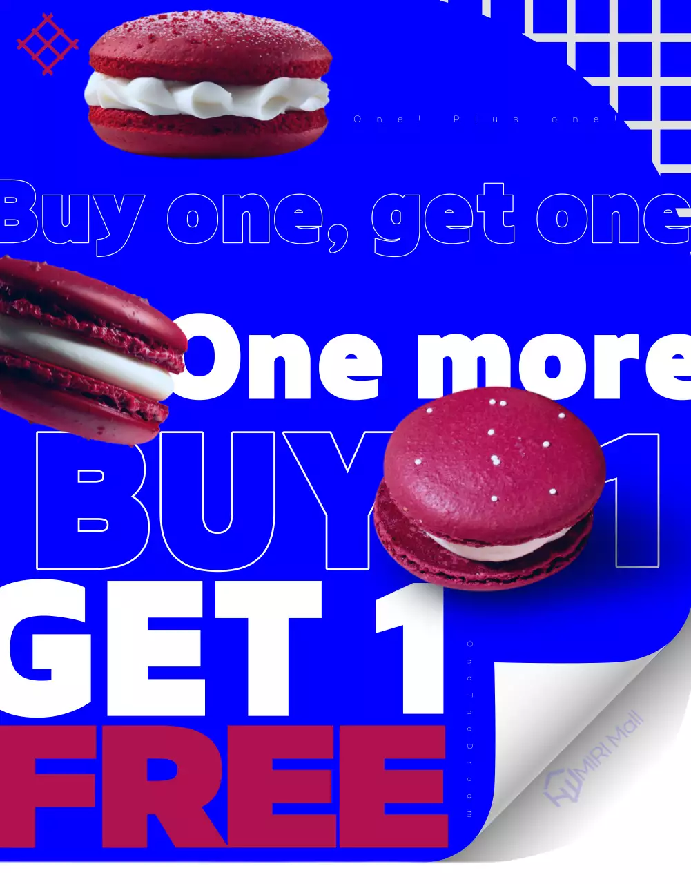 Blue Bold Dessert Promotion Poster
