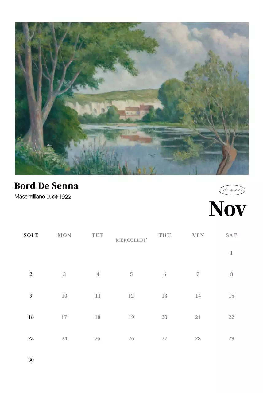 Calendario dell'arte classica