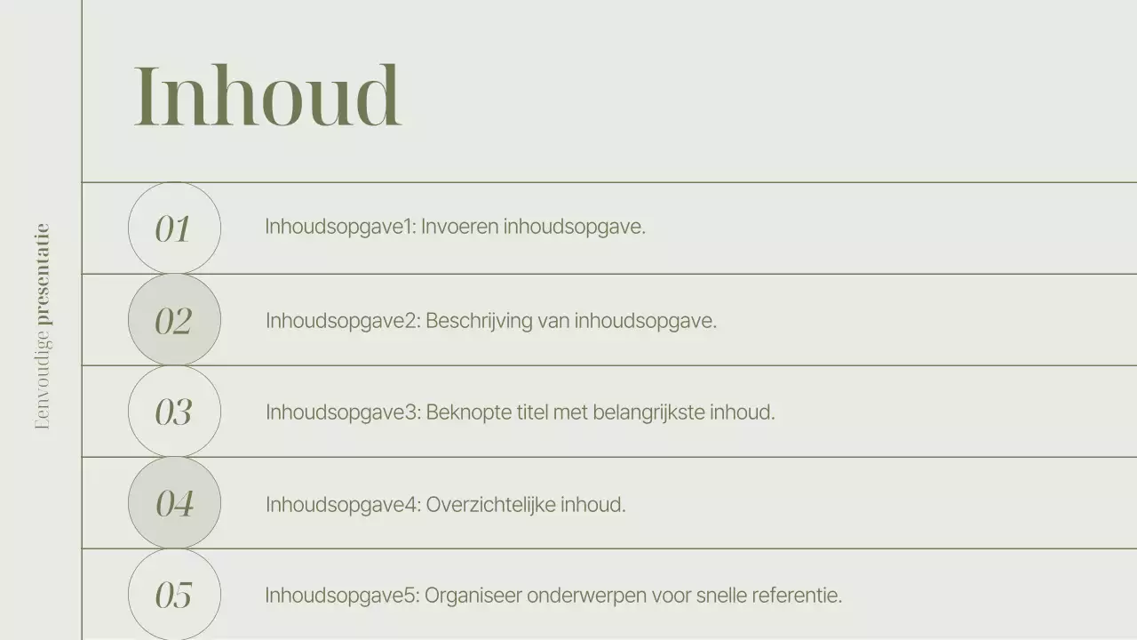 Khaki eenvoudige presentatiedocumentatie