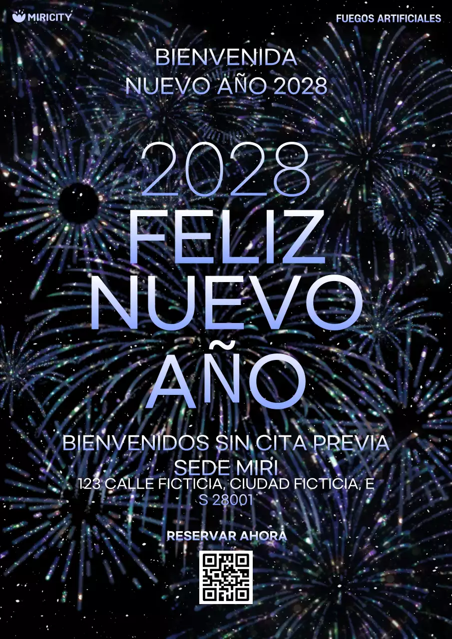 invitación moderna negra de año nuevo