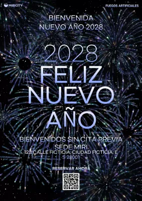 invitación moderna negra de año nuevo